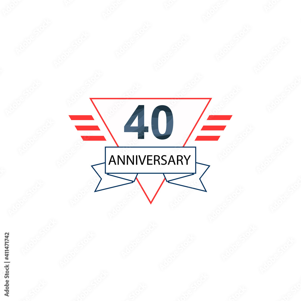 40 Anniversary celebration template vector design illustration