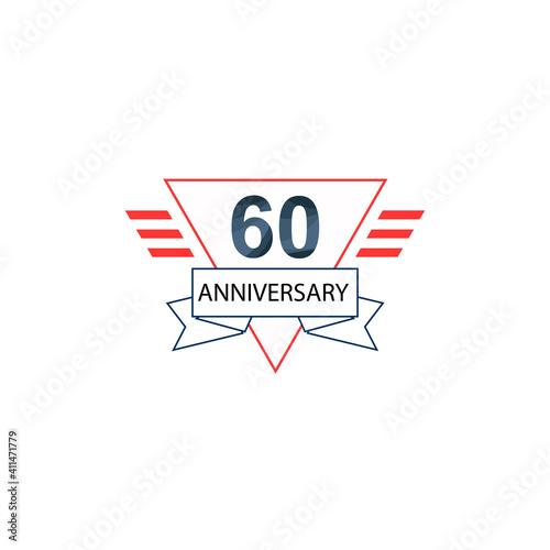 Free Download 60 Anniversary celebration template vector design illustration - GFXLoad