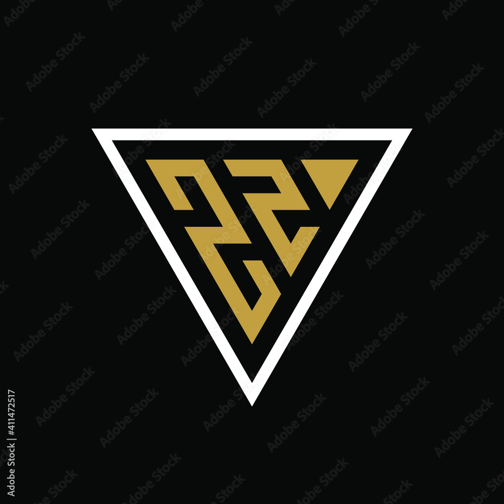 Initial letter ZZ triangle logo design Initial letter ZZ triangle logo design