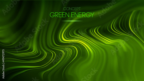 Green energy concept. Vector green technology background. Futuristic vector illustration.