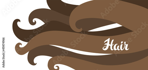 Background with curled hair strands.