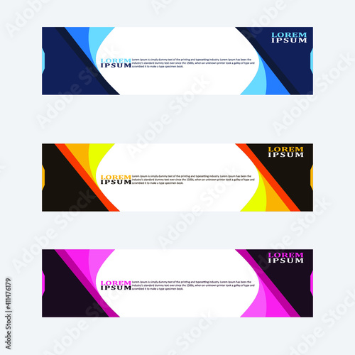 abstract geometric web design banner template isolated on dark grey background © Oddo Art