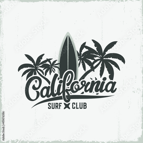 Vintage surfing label. Vector illustration.