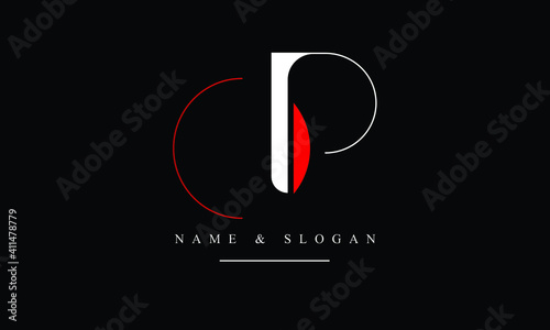OP, PO, O, P abstract letters logo monogram