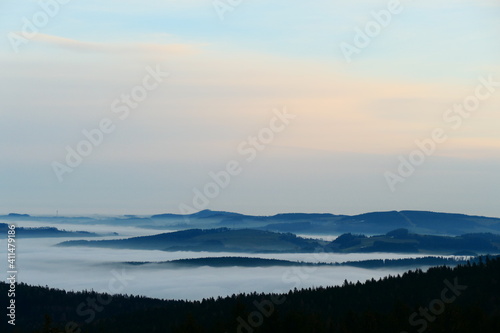 in Nebel eingebeetete Landschaft © cagala