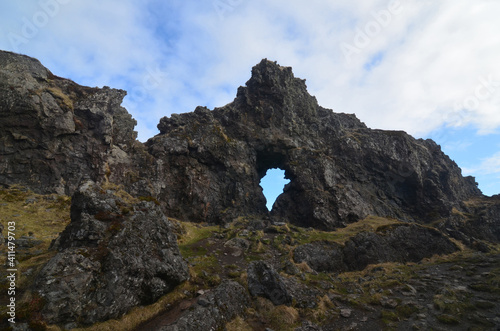 Amazing Dritvik Lava Rock Formation in West Iceland photo