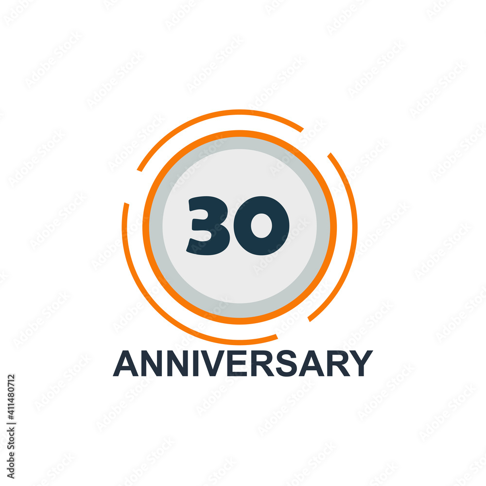 Obraz premium 30 Years anniversary celebration vector template design illustration