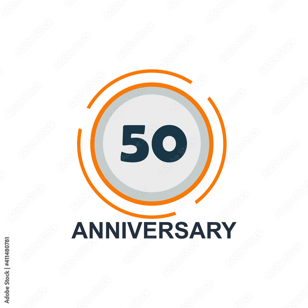 50 Years anniversary celebration vector template design illustration