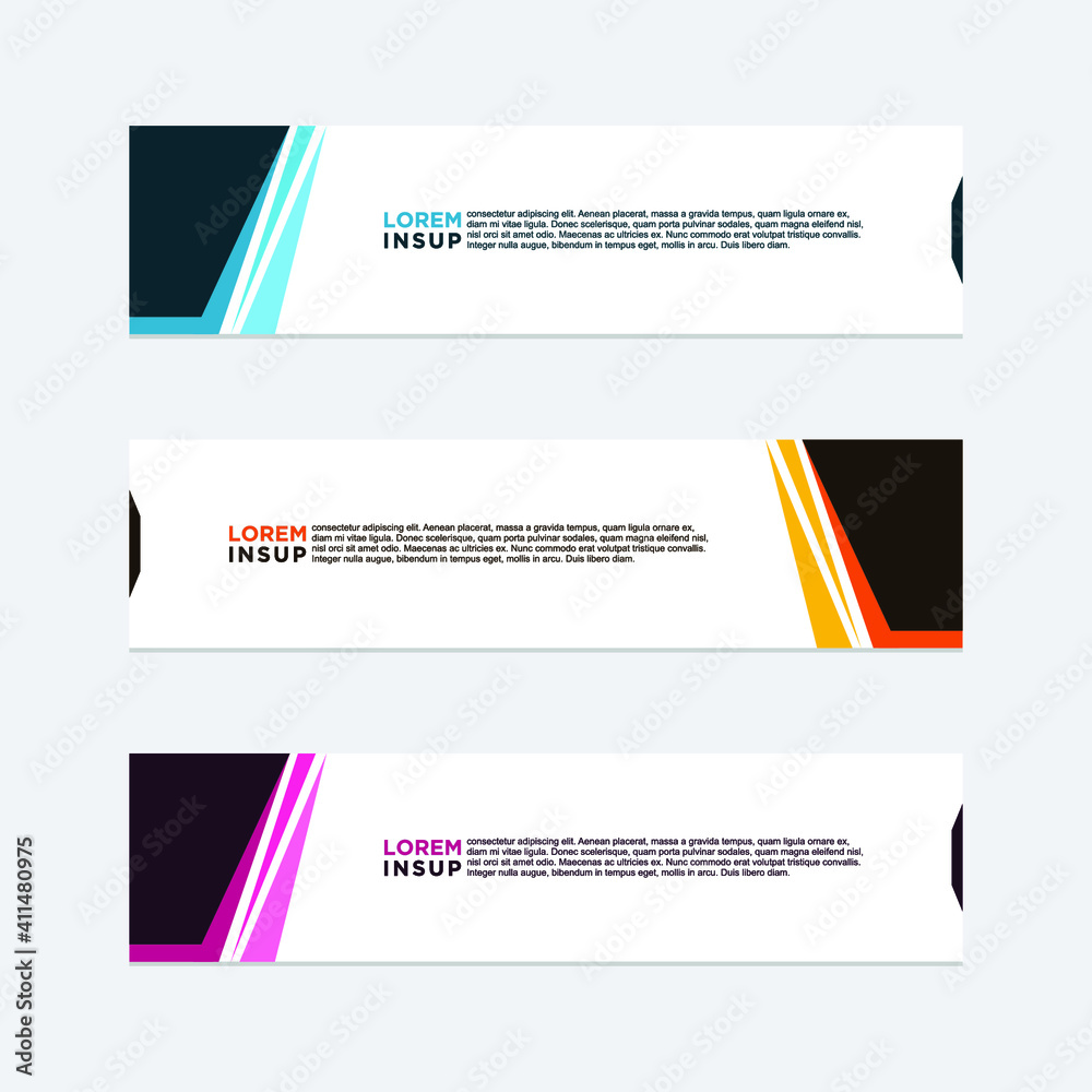 Fototapeta premium abstract geometric web design banner template isolated on dark grey background