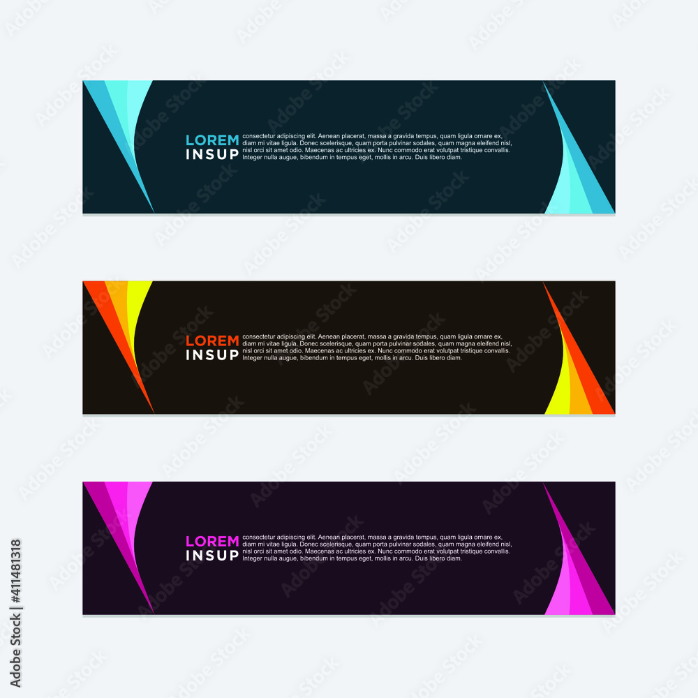 Fototapeta premium abstract geometric web design banner template isolated on dark grey background
