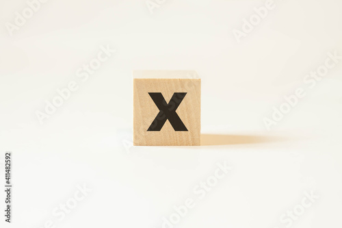 Letter X from the English alphabet with a white clean background