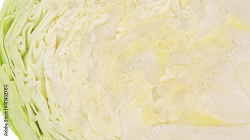 Wallpaper Mural Macro shot of Half Cabbage on white background, Close up. Torontodigital.ca