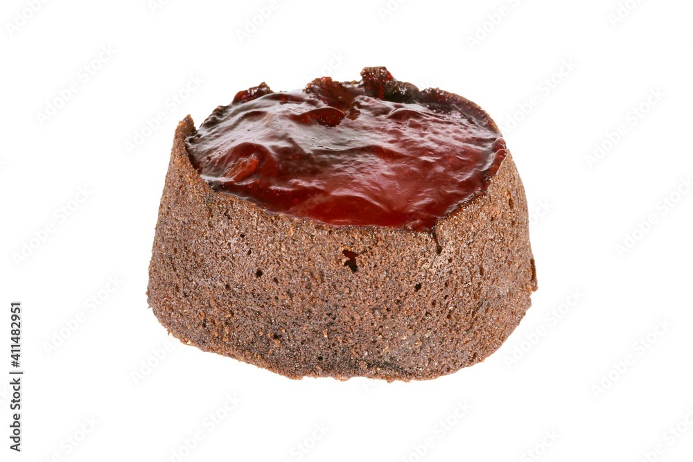 Cherry Jelly Cake Isolated on White Background. Cherry Jelly Cake Isolated on White Background.