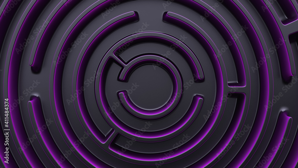 Circular maze. View from above. Full frame. Design element. Circular maze. View from above. Full frame. Design element.