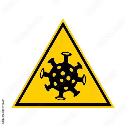 Signpost coronavirus vector icon, 
Covid-19 virus is dangerous and can be transmitted quickly