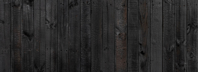 Black wood texture background coming from natural tree. The wooden panel has a beautiful dark pattern that is empty.