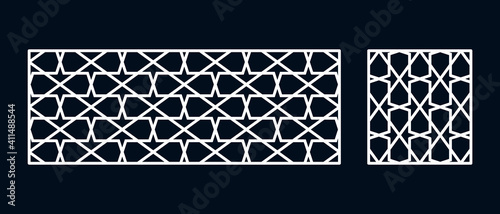 Set of templates of Islamic pattern for laser cutting or paper cut. Vector illustration.