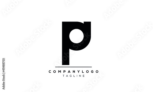 Abstract Letter Initial PA or AP Vector Logo Design Template