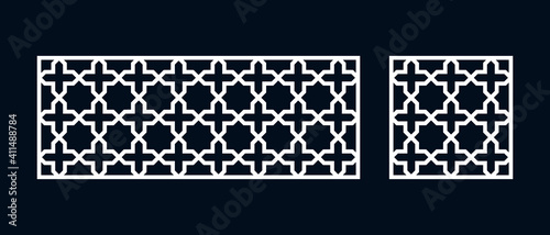 Set of templates of Islamic pattern for laser cutting or paper cut. Vector illustration.