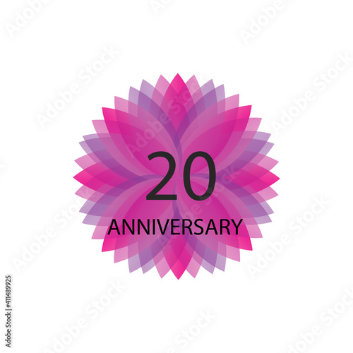20 years anniversary celebration template vector design illustration