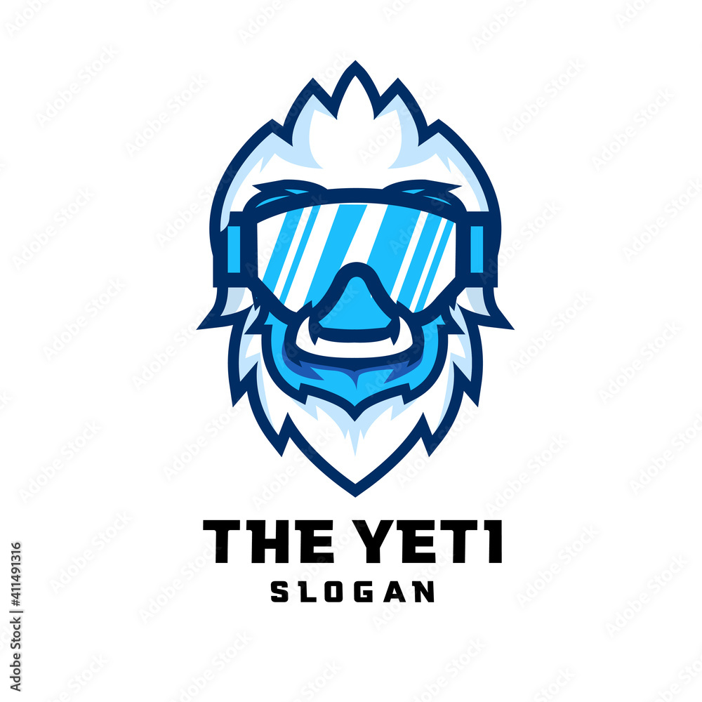 the yeti bigfoot iceman logo vector  icon illustration suitable for esport, outdoor, game logo design - obrazy, fototapety, plakaty 