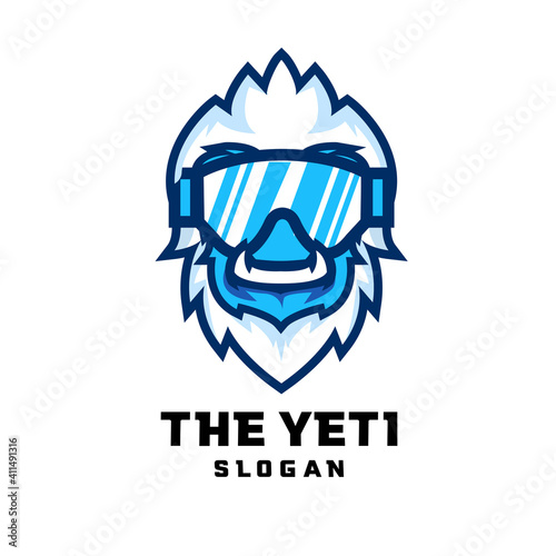 the yeti bigfoot iceman logo vector  icon illustration suitable for esport, outdoor, game logo design