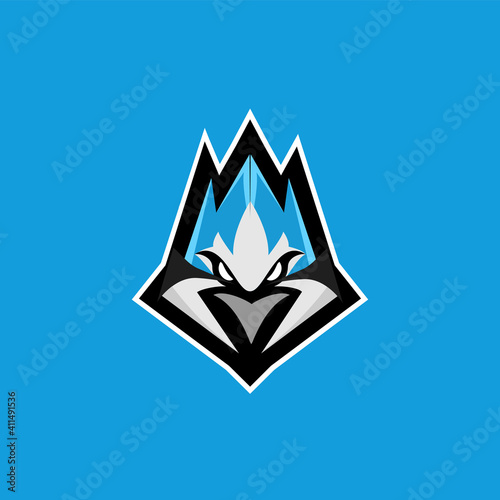 blue jay bird color head mascot logo icon designs vector illustration