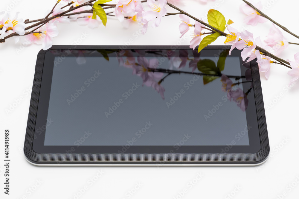 桜とタブレット 桜とタブレット