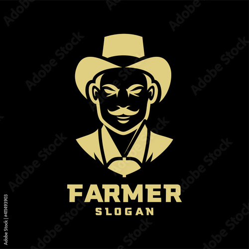 Columbia south america farmer character logo icon design cartoon isolated background
