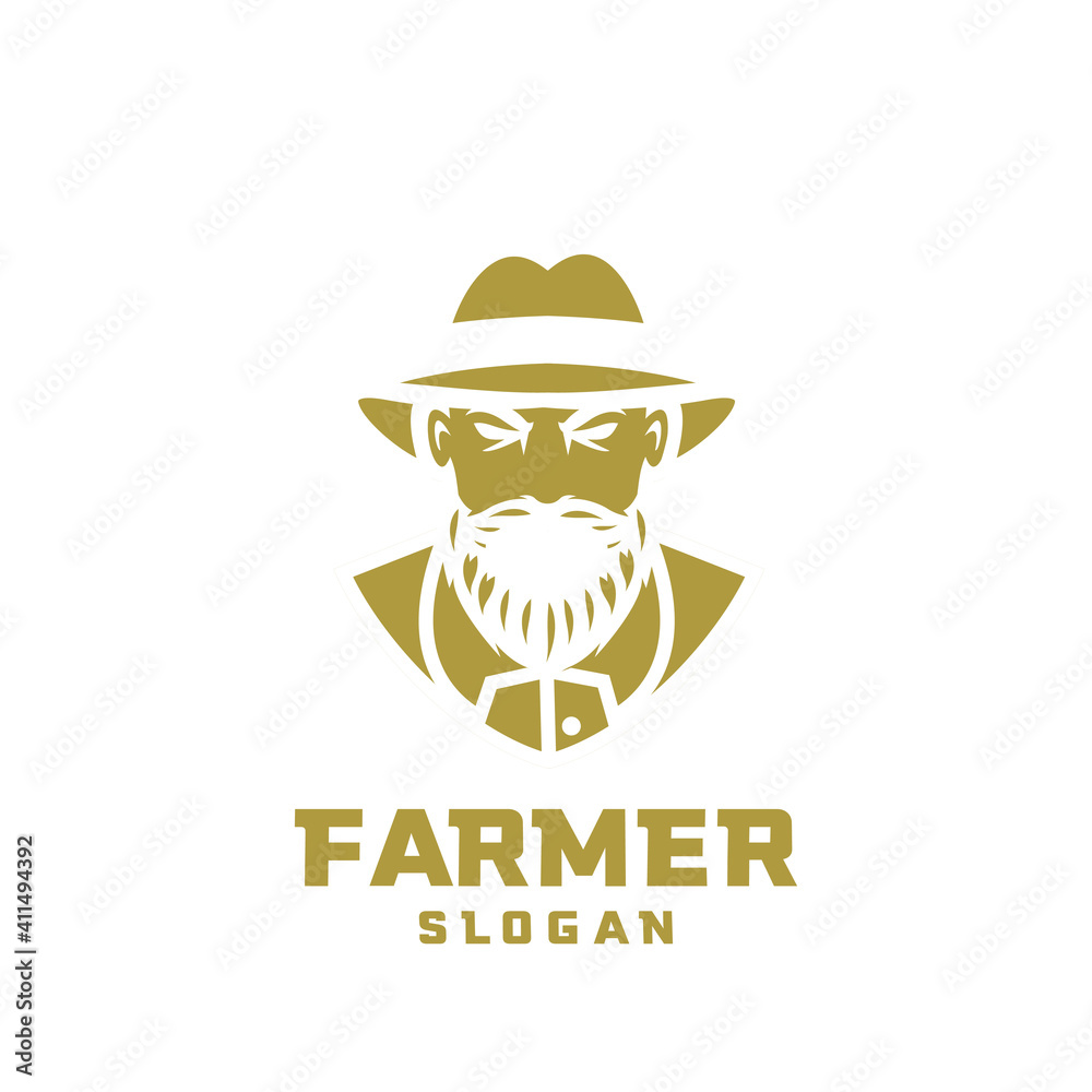 Columbia south america farmer character logo icon design cartoon isolated background
