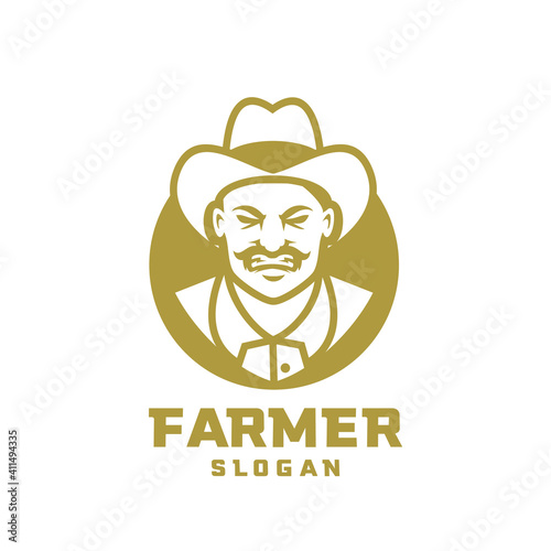 Columbia south america farmer character logo icon design cartoon isolated background