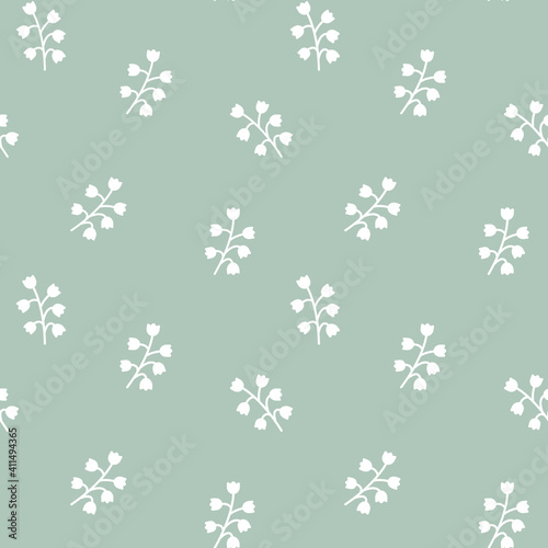 Seamless pattern with Lily of the valley. Floral background. For decor and design of fabric  paper  packaging  Wallpaper