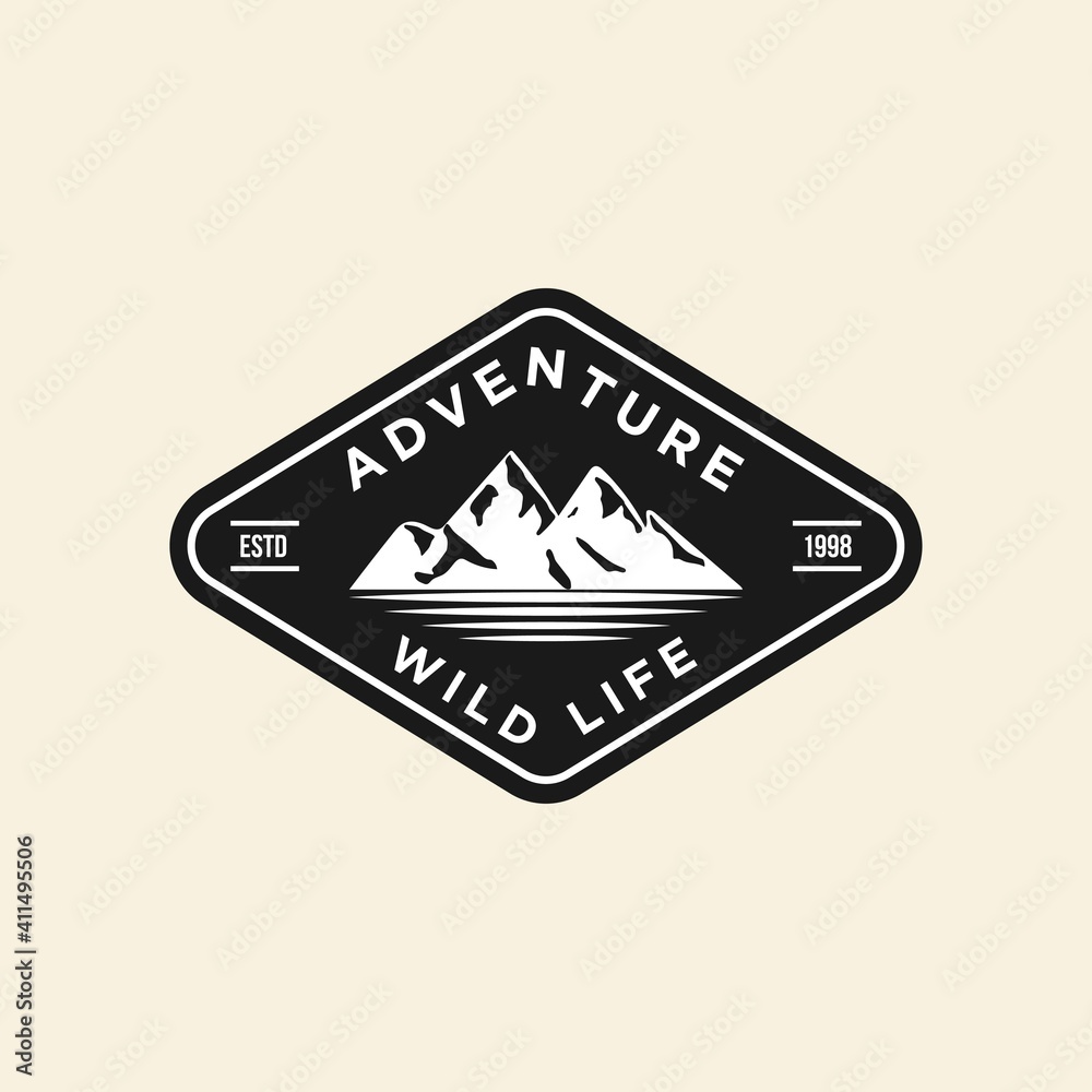 vector mountain and outdoor adventures logo designs, vintage style
