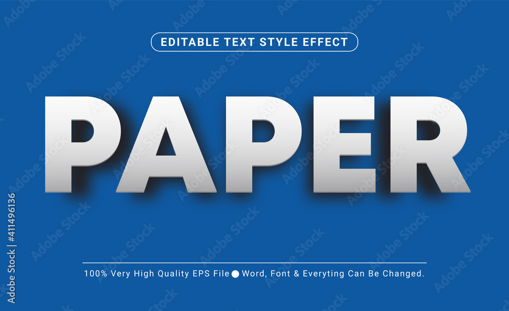 3D Paper Embossed Text Effect, Editable Text Effect