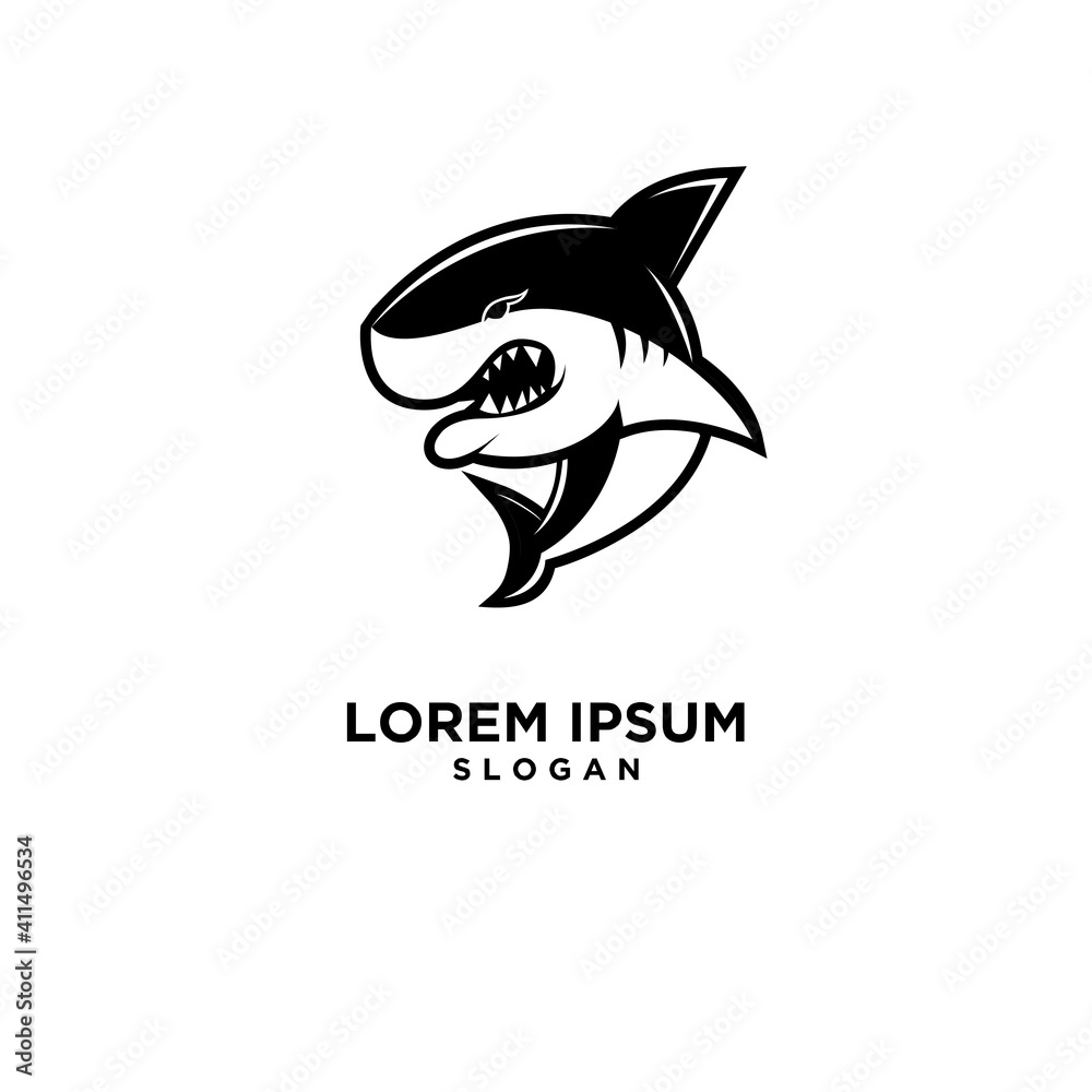 mascot angry shark sport game club team vector logo template illustration design mascot angry shark sport game club team vector logo template illustration design