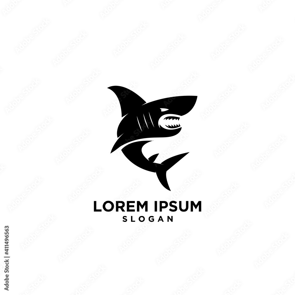 mascot angry shark sport game club team vector logo template illustration design mascot angry shark sport game club team vector logo template illustration design