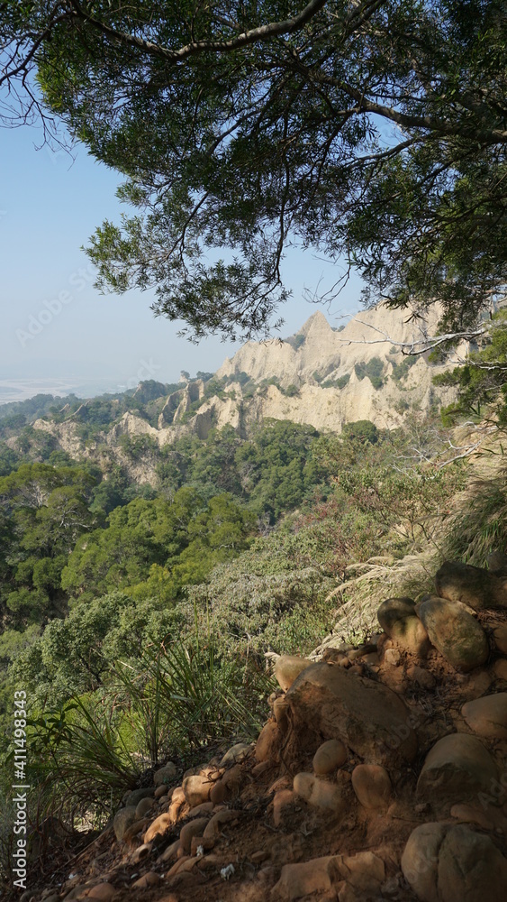 the view from the Flame Mountain Loop in the Huoyanshan Nature Reserve close to Yuanli Township, Miaoli, Taiwan, January