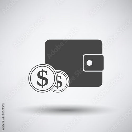 Two Golden Coins In Front Of Purse Icon