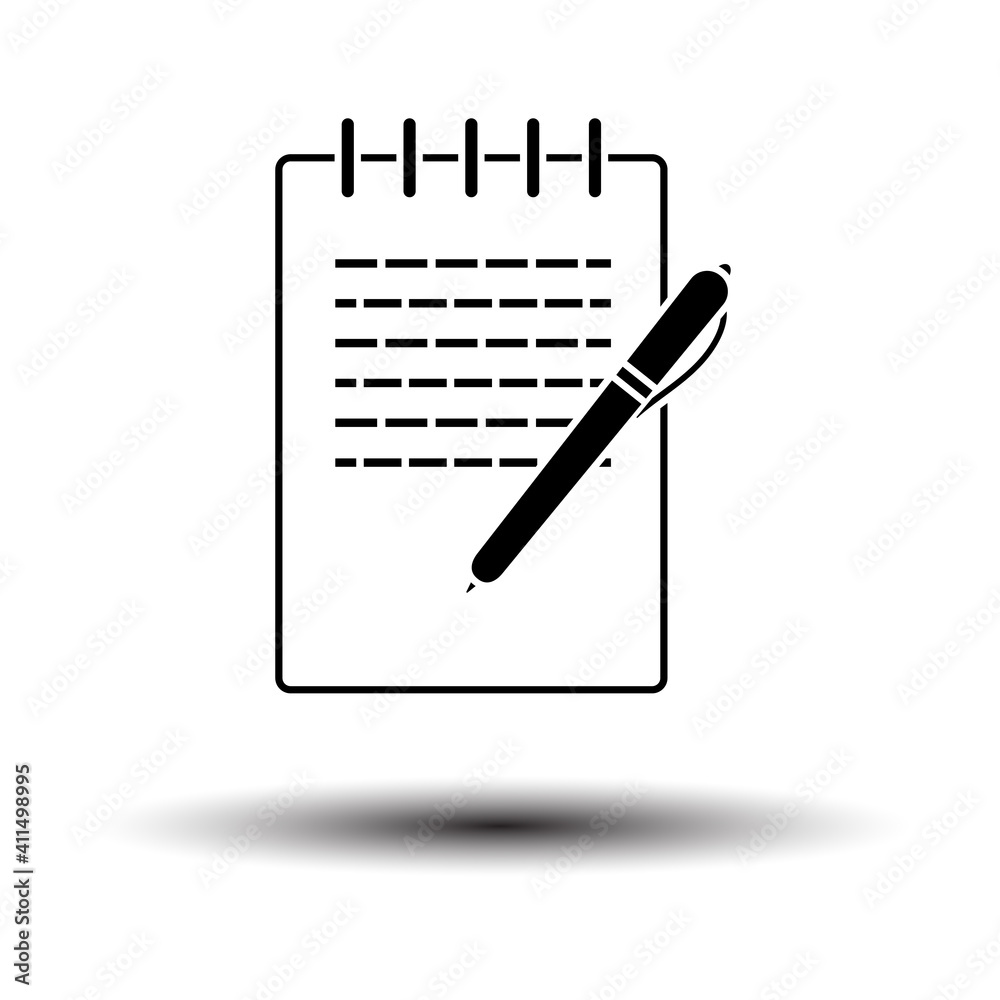 Notebook With Pen Icon Notebook With Pen Icon