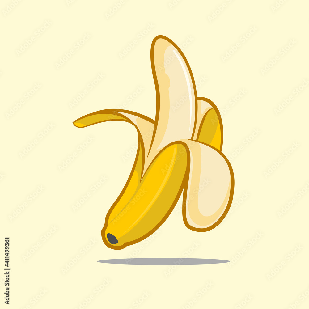 half peeled banana fruit vector illustration half peeled banana fruit vector illustration