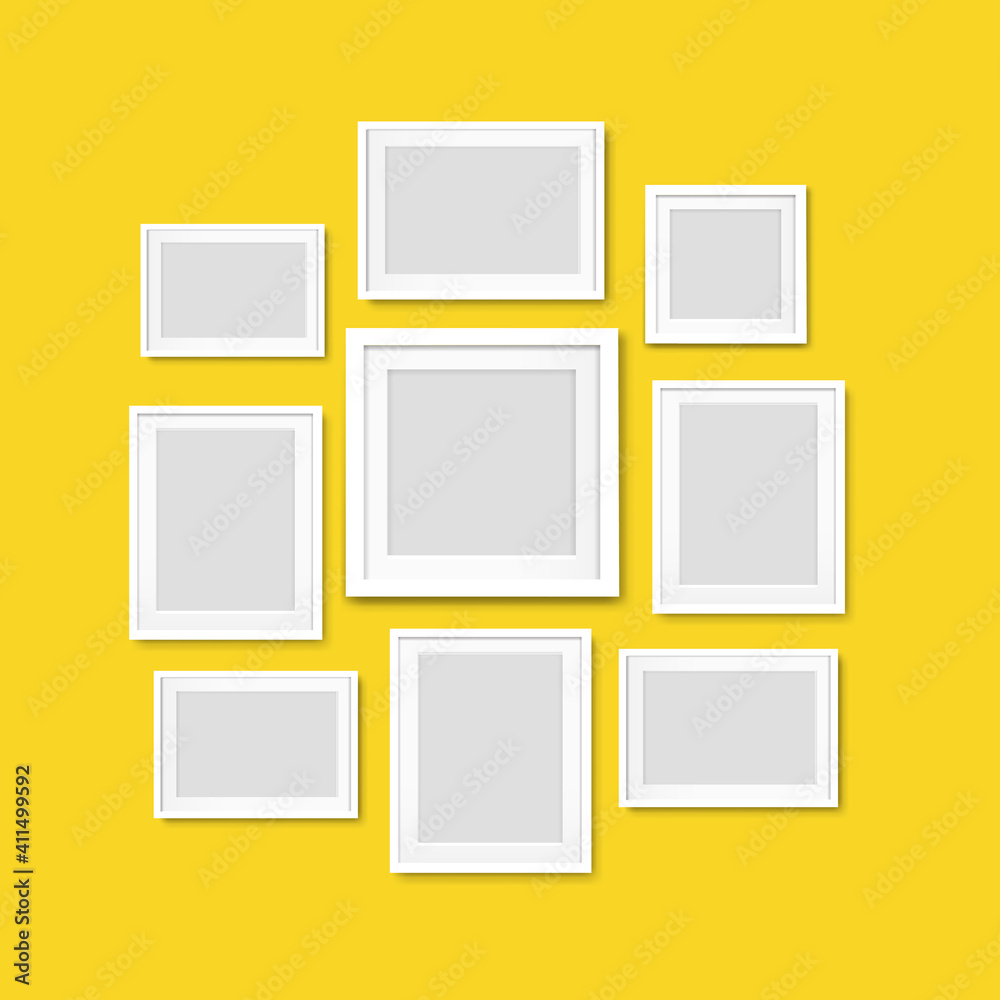 Picture Frame Isolated Yellow Background With Gradient Mesh, Vector Illustration Picture Frame Isolated Yellow Background With Gradient Mesh, Vector Illustration