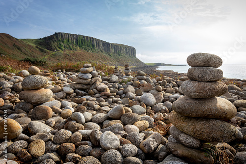 stone balancing on the beach on Arran photo