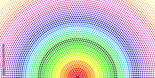 abstract circle halftone with rainbow colore