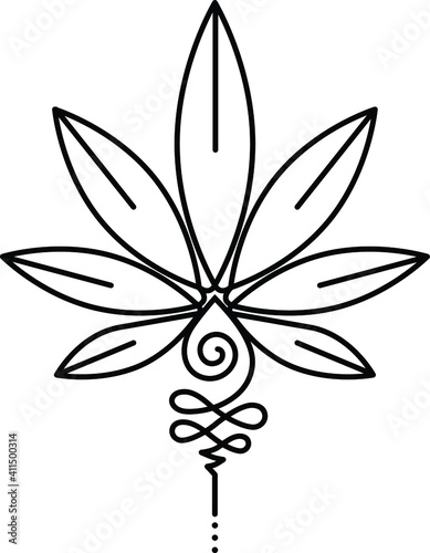 hemp logo in unalome design for tattoo
