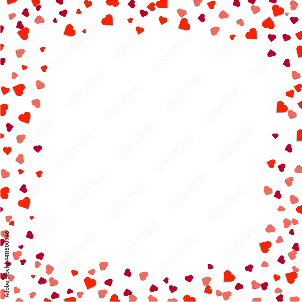 Hearts Borders Isolated With Gradient Mesh, Vector Illustration