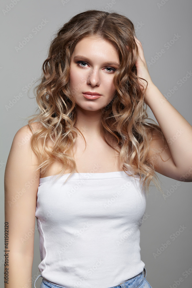 Portrait of young blonde woman. Portrait of young blonde woman.