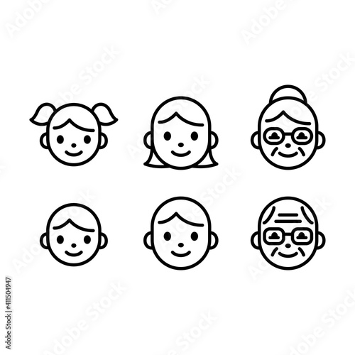 People head face icons
