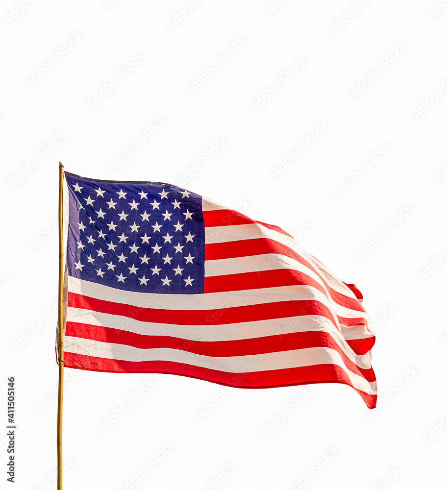 Obraz premium Flag of United States of America isolated on white