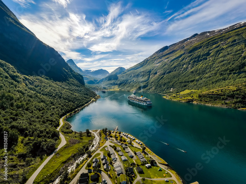 Geiranger fjord  Beautiful Nature Norway.