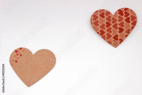 Heart card on white background for love message 